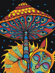 Картина по номерам &amp;quot;Гриб с котиком&amp;quot;