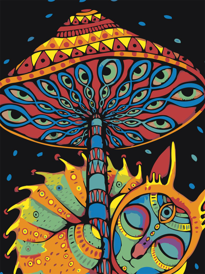 Raqamlar bo&amp;#039;yicha rasm &amp;quot;Mushuk bilan qo&amp;#039;ziqorin&amp;quot;