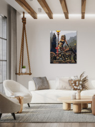 Raqamlar bo'yicha rasm "Mototsiklda qiz"