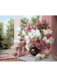 Raqamlar bo'yicha rasm "Lilak guldastasi"