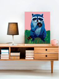 Картина по номерам &amp;quot;Енот с пончиком&amp;quot;