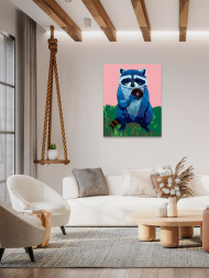 Картина по номерам &amp;quot;Енот с пончиком&amp;quot;