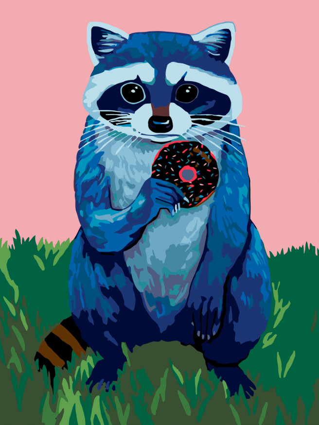 Raqamlar bo&amp;#039;yicha rasm &amp;quot;Ponchikli yenot&amp;quot;