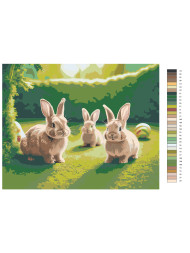 Картина по номерам "Три зайца"