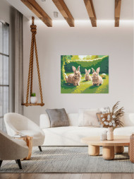 Картина по номерам "Три зайца"