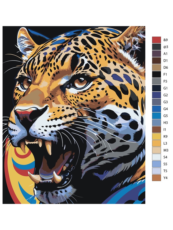 Raqamlar bo&amp;#039;yicha rasm &amp;quot;G&amp;#039;azablangan leopard&amp;quot;