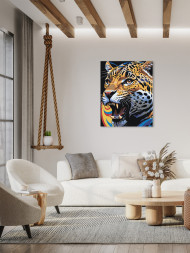 Raqamlar bo'yicha rasm "G'azablangan leopard"