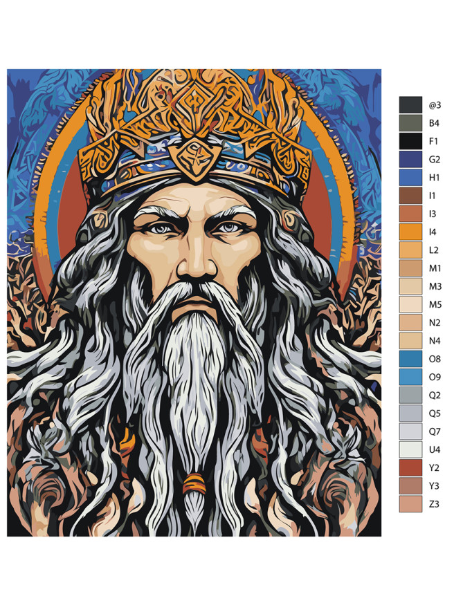 Raqamlar bo&amp;#039;yicha rasm &amp;quot;Kulrang soqolli qirol&amp;quot;