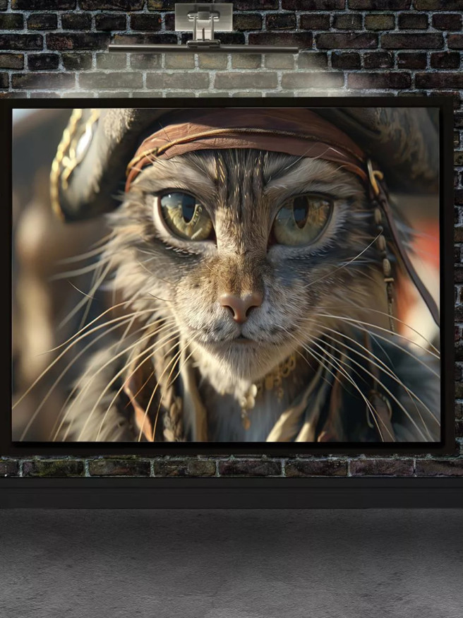 Holstga bosilgan poster &amp;quot;Shlyapadagi qaroqchi mushuk&amp;quot;