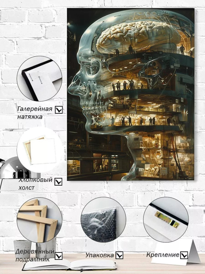 Holstga bosilgan poster &amp;quot;Bosh suyagi ichidagi labaratoriya&amp;quot;