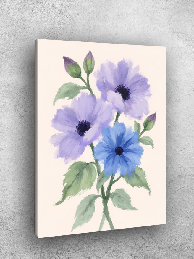 Постер на холсте &amp;quot;Фиолетовые и синие цветы&amp;quot;