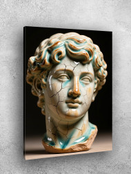 Holstga bosilgan poster "Krakelyurli keramik antik byust"