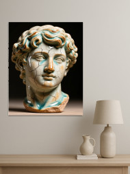 Holstga bosilgan poster "Krakelyurli keramik antik byust"