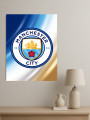 Holstga bosilgan poster &amp;quot;Manchester Siti logotipi&amp;quot;