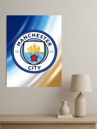 Holstga bosilgan poster "Manchester Siti logotipi"