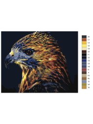 Raqamlar bo'yicha rasm "Chiroyli qush"