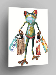 Raqamlar bo&#039;yicha rasm &quot;Paketlar bilan qurbaqa&quot;