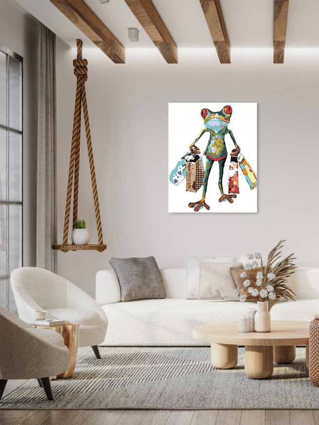 Raqamlar bo&amp;#039;yicha rasm &amp;quot;Paketlar bilan qurbaqa&amp;quot;