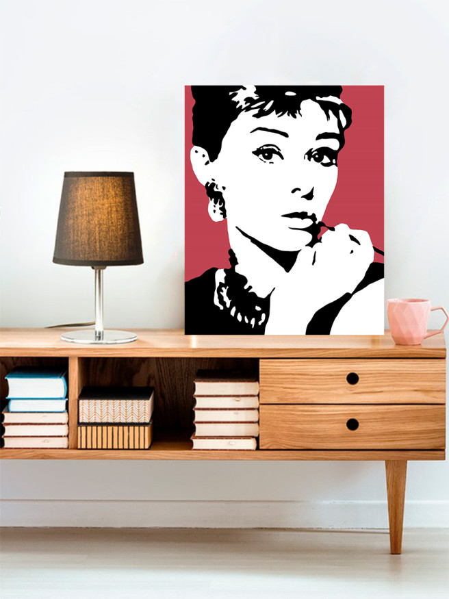 Картина по номерам &amp;quot;Портрет Одри Хепбёрн&amp;quot;