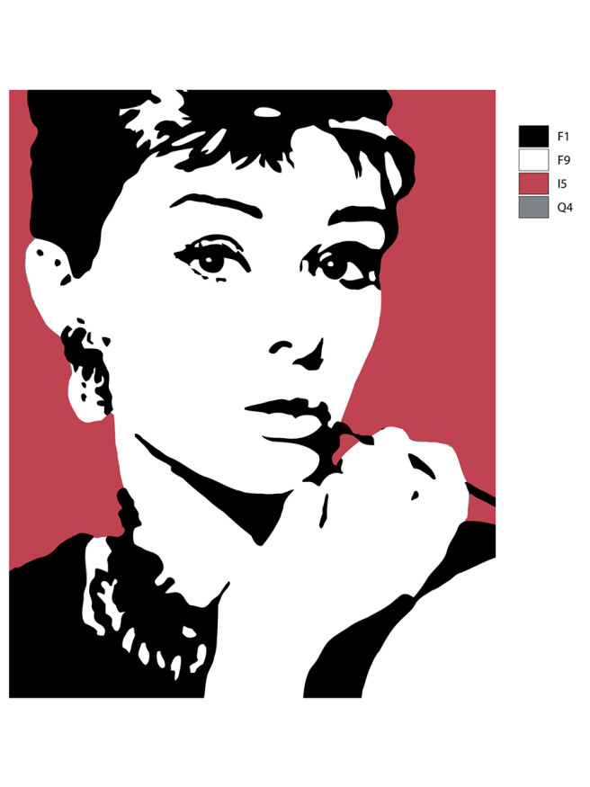 Картина по номерам &amp;quot;Портрет Одри Хепбёрн&amp;quot;