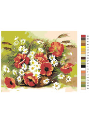 Картина по номерам "Корзинка цветов"