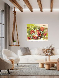 Картина по номерам "Корзинка цветов"