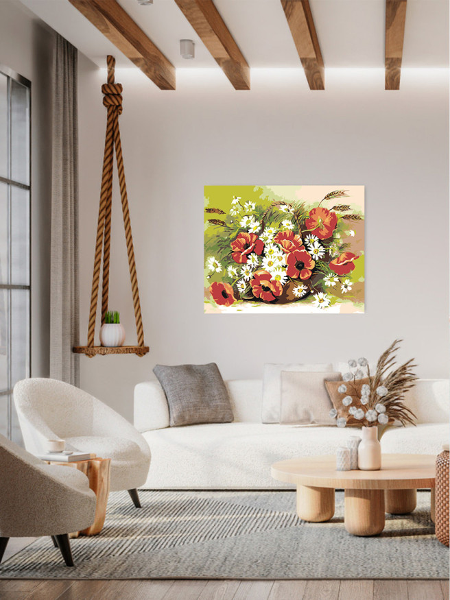 Картина по номерам &amp;quot;Корзинка цветов&amp;quot;
