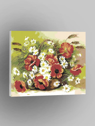 Картина по номерам "Корзинка цветов"