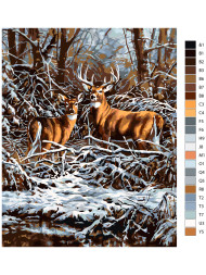 Raqamlar bo'yicha rasm "Kiyiklar"