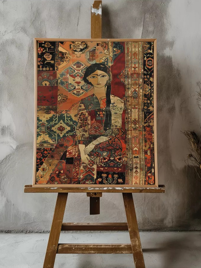 Постер на холсте &amp;quot;Восточная девушка и ковры&amp;quot;