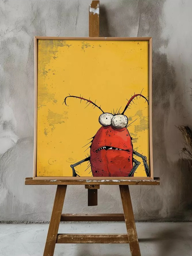 Постер на холсте &amp;quot;Удивлённый таракан в комикс-стиле&amp;quot;