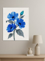 Постер на холсте &amp;quot;Синие цветы на ветке&amp;quot;