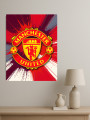Holstga bosilgan poster &amp;quot;Manchester Yunayted logotipi&amp;quot;