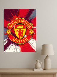 Holstga bosilgan poster "Manchester Yunayted logotipi"