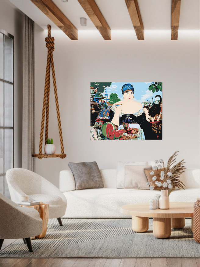 Картина по номерам &amp;quot;Боpис Кустодиев - Купчиха за чаем&amp;quot;