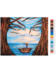 Raqamlar bo&#039;yicha rasm &quot;Giz yuzidagi peyzaj&quot;