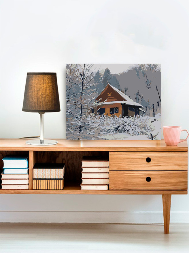 Raqamlar bo&amp;#039;yicha rasm &amp;quot;Qorda uy&amp;quot;