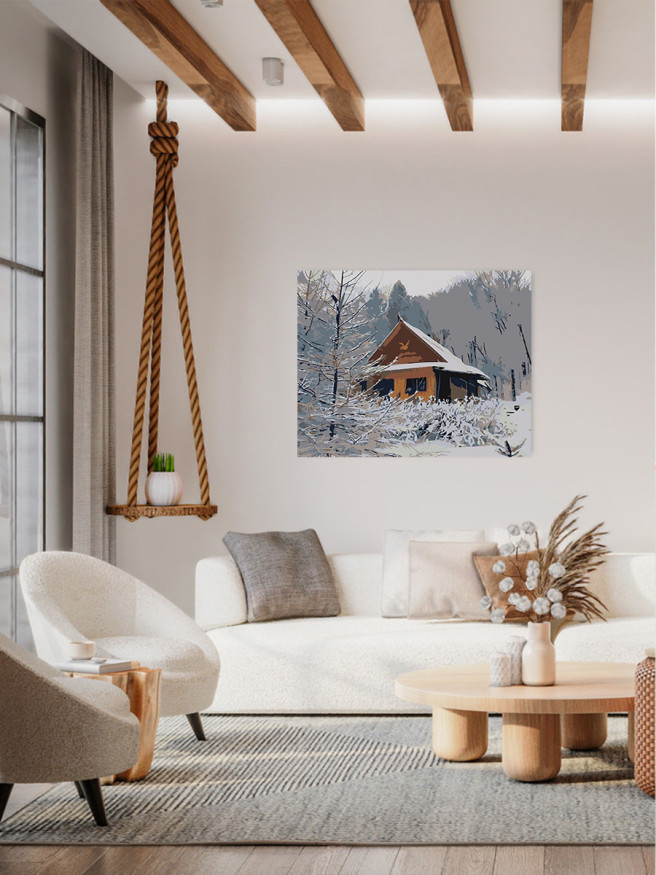 Raqamlar bo&amp;#039;yicha rasm &amp;quot;Qorda uy&amp;quot;