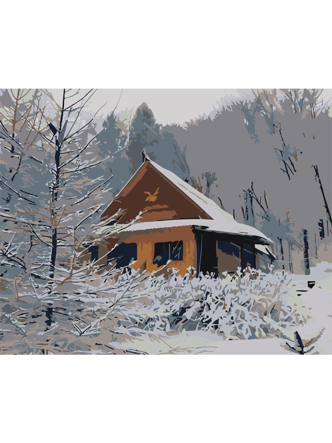 Raqamlar bo&amp;#039;yicha rasm &amp;quot;Qorda uy&amp;quot;