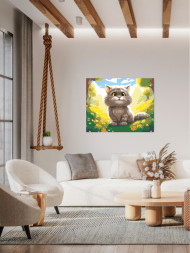 Raqamlar bo'yicha rasm "Qiziqarli mushukcha"