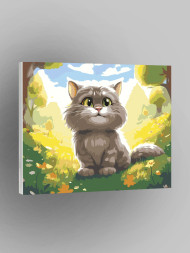 Raqamlar bo'yicha rasm "Qiziqarli mushukcha"