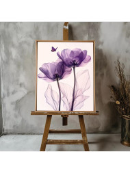 Holstga bosilgan poster &quot;Shaffof lolalar va kapalak&quot;