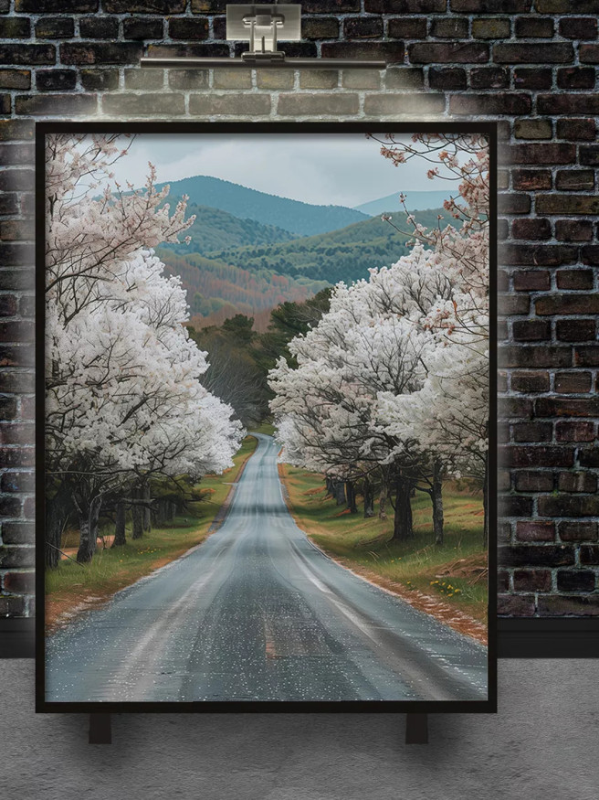 Постер на холсте &amp;quot;Весенняя дорога в горах&amp;quot;