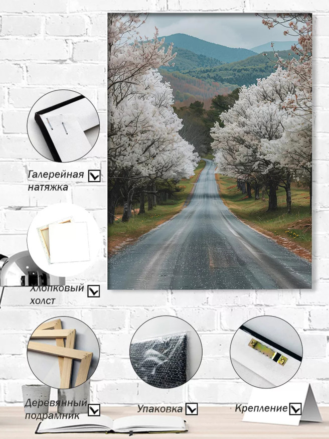 Постер на холсте &amp;quot;Весенняя дорога в горах&amp;quot;