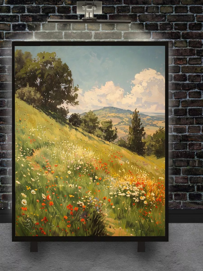 Постер на холсте &amp;quot;Цветущий склон холма&amp;quot;