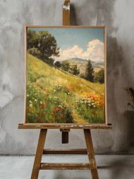 Holstga bosilgan poster &quot;Gullar ochilgan tepalik&quot;