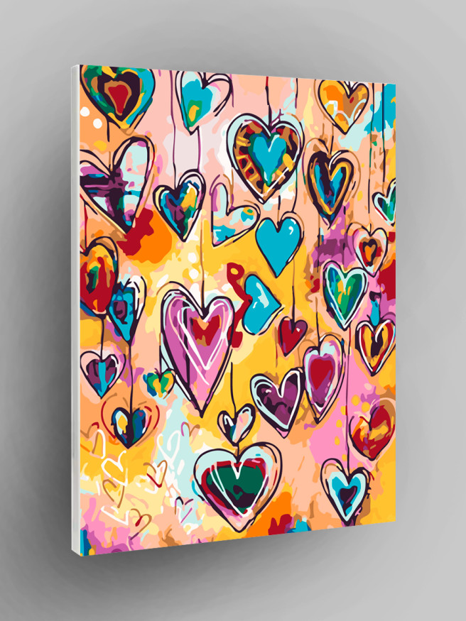 Raqamlar bo&amp;#039;yicha rasm &amp;quot;Rangli yuragchalar&amp;quot;