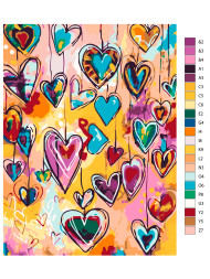 Raqamlar bo&#039;yicha rasm &quot;Rangli yuragchalar&quot;