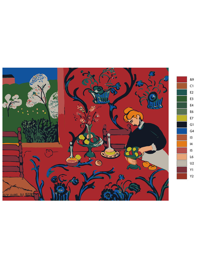 Raqamlar bo&amp;#039;yicha rasm &amp;quot;Anri Matisse - Qizil xona&amp;quot;