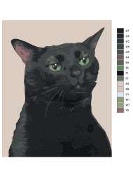 Raqamlar bo&#039;yicha rasm &quot;Qora mem mushuk&quot;